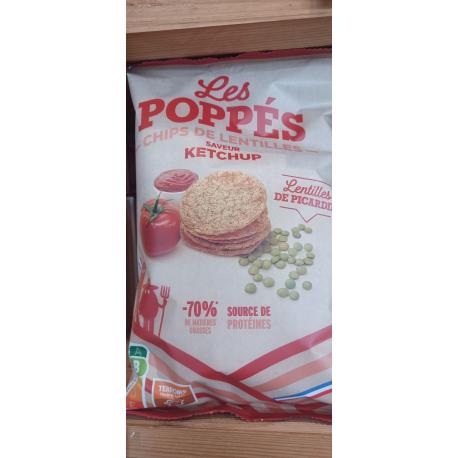 Les poppés, chips de lentilles au ketchup