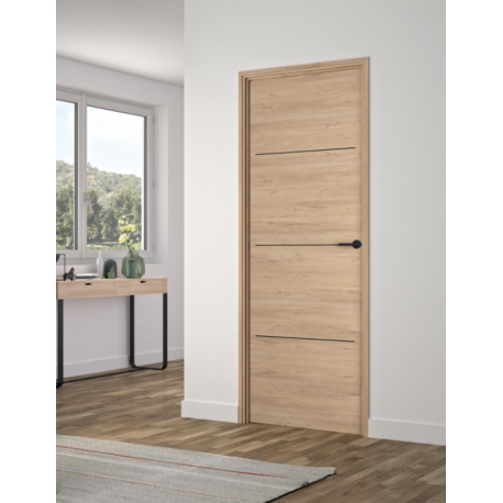 Bloc-porte fin de chantier bois Palerme H.204 x l.73 cm, poussant gauche