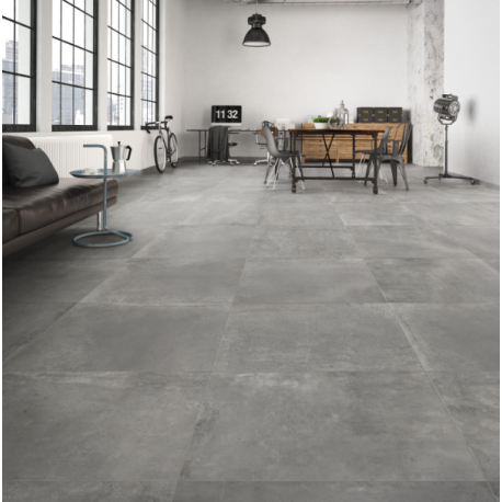 12,96 m² Carrelage sol intérieur effet métal gris Metal clay l.60 x L.60 cm