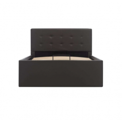 Cadre de lit à rangement hydraulique Noir Simili cuir 100x200 cm