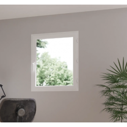 Fenêtre PVC Essentiel H.95xl.80cm 1 vantail tirant D blanc