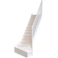 Escalier quart tournant bas droit Deva structure bois marche bois