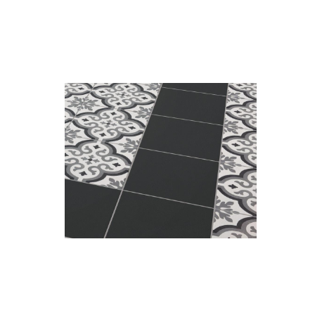 3,18 m² Carrelage sol / mur effet ciment noir Patrimony l.20 x L.20 cm