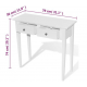 Table de console et coiffeuse avec 2 tiroirs Blanc