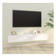 Meubles TV muraux 2 pcs blanc 100x30x30 cm bois d'ingénierie