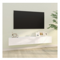 Meubles TV muraux 2 pcs blanc 100x30x30 cm bois d'ingénierie