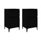 Tables de chevet 2 pcs noir 40x35x70 cm