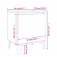 Table de chevet avec pieds en métal Chêne fumé 40x30x50 cm