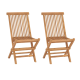 Chaises de jardin pliables 2 pcs Bois de teck massif