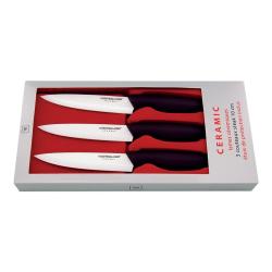 coffret 3 couteaux TB steak 10cm céramique blanche 441785