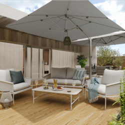 Parasol double Sombra NATERIAL gris, L.300 x l.300 cm