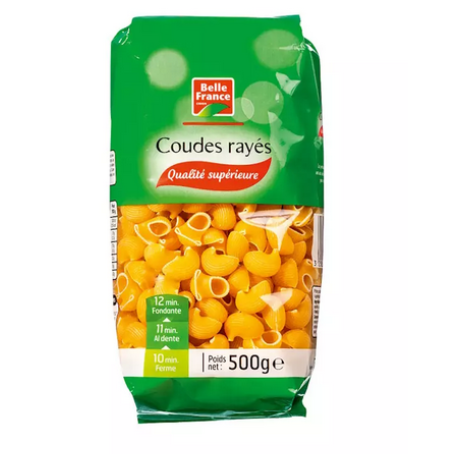 Pâtes coudes rayés 500g