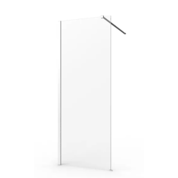 Paroi de douche à l'italienne verre transparent, l.80 cm, Ep.8 mm chromé Remix