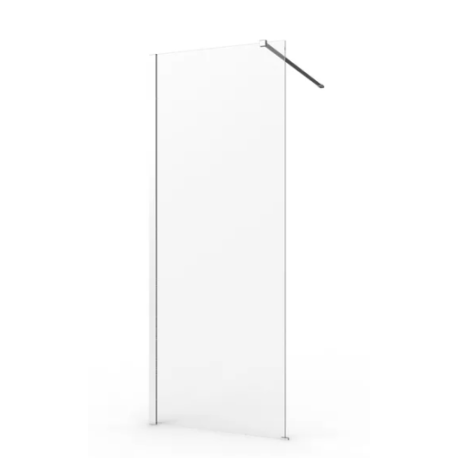 Paroi de douche à l'italienne verre transparent, l.80 cm, Ep.8 mm chromé Remix