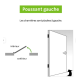 Bloc-porte acoustique postformé H.204 x l.83 cm, poussant gauche