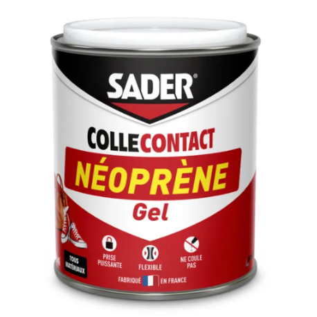 Colle d'assemblage néoprène Gel multi-usages SADER, 750ml beige