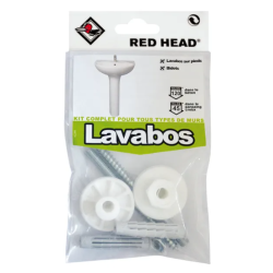 Kit chevilles à expansion lavabo RED HEAD, Diam.10 x L.50 mm