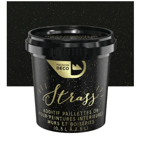 Additif pour peinture Strass paillettes MAISON DECO, or 25 Gramme