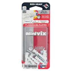 Lot de 10 vix RED HEAD, Ø5 x L.25 mm